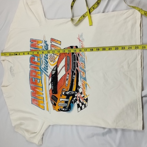 Vintage Natives Of The Weekend American Thunder #01 Racing Off White TShirt - Picture 9 of 10